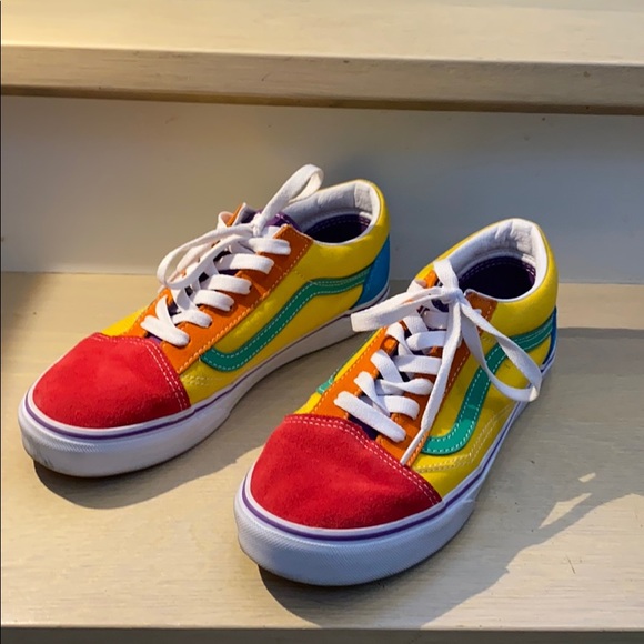 rainbow colorblock vans